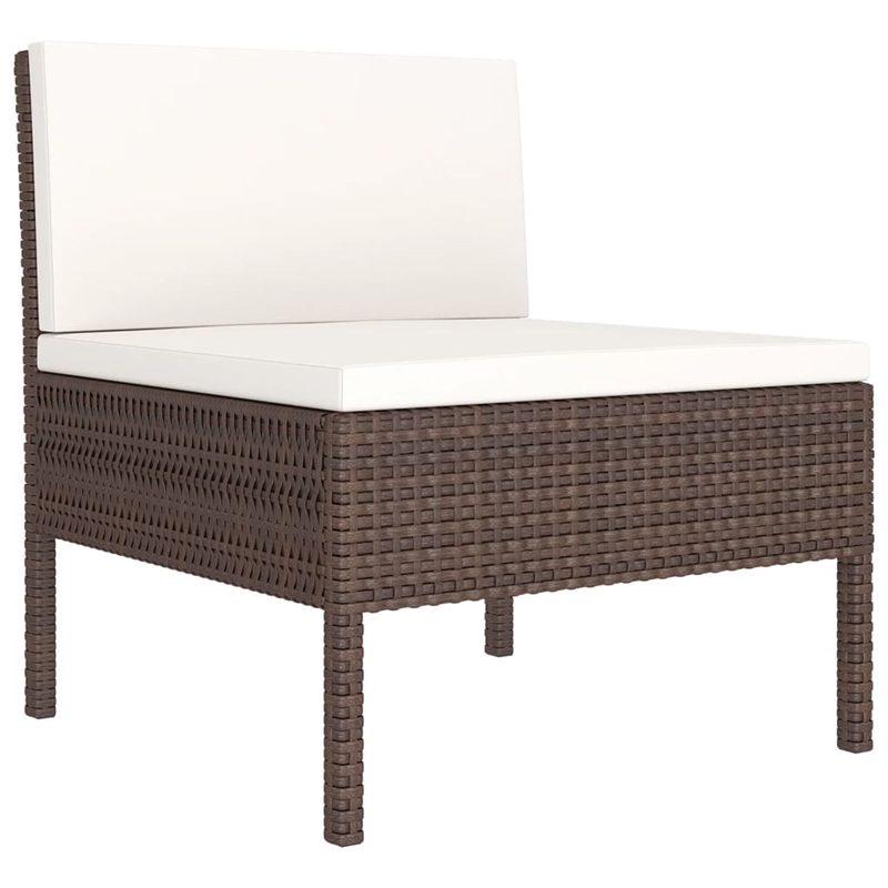 vidaXL Poly Rattan Large Garden Lounge Set in Brown