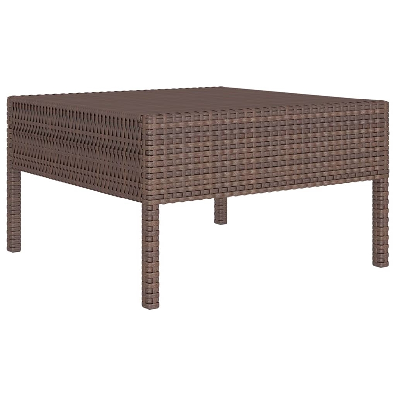 vidaXL Poly Rattan Large Garden Lounge Set in Brown