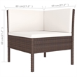 vidaXL Poly Rattan Large Garden Lounge Set in Brown