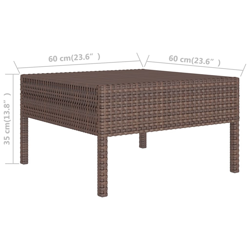 vidaXL Poly Rattan Large Garden Lounge Set in Brown
