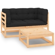 vidaXL Wood Garden Lounge Set in Anthracite/Natural