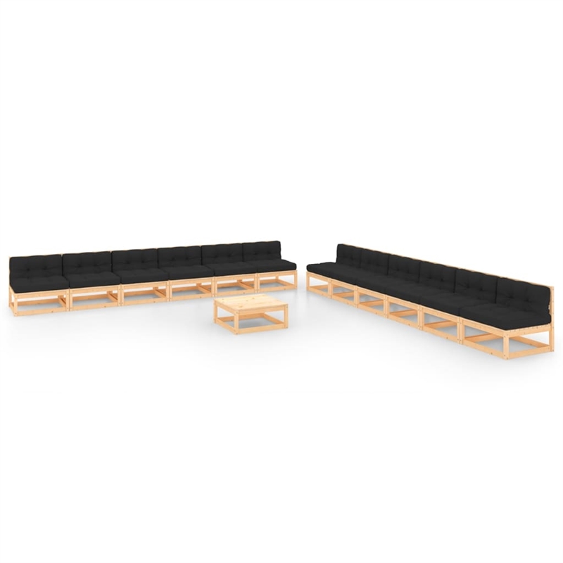 vidaXL Wood Garden Lounge Set in Natural