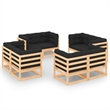 vidaXL 8 Piece Wood Small Garden Lounge Set in Natural