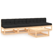 vidaXL 5 Piece Wood Garden Lounge Set in Natural