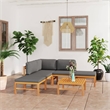 vidaXL 6 Piece Wood Large Garden Lounge Set in Gray