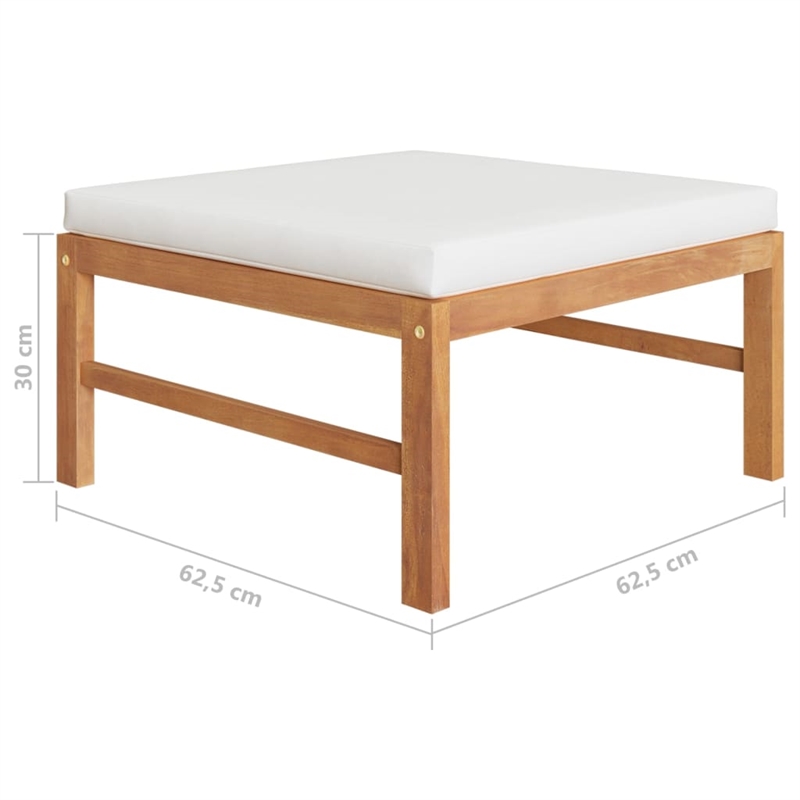 vidaXL 7 Piece Wood Garden Lounge Set in Cream