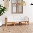 vidaXL Wood Garden Sofa in Cream