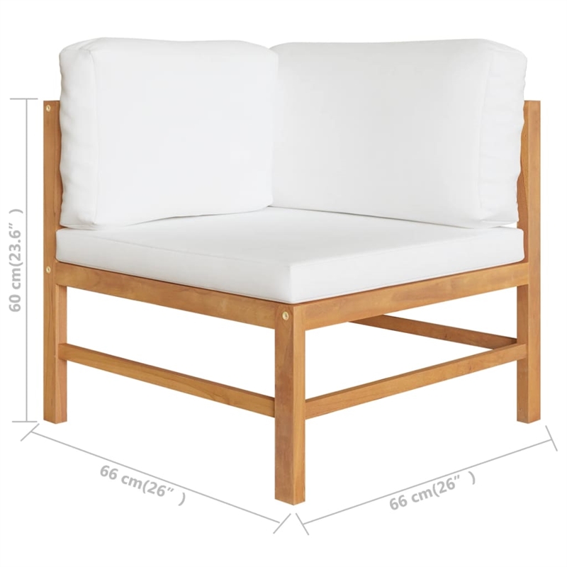 vidaXL Wood Garden Sofa in Cream