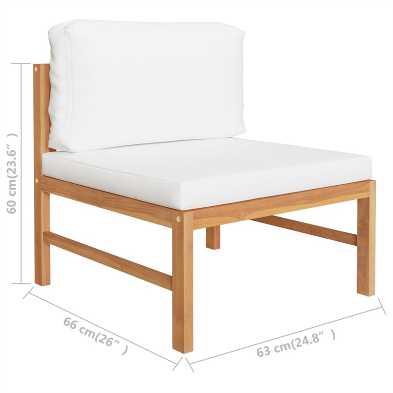 vidaXL Wood Garden Sofa in Cream