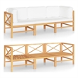 vidaXL Wood Garden Sofa in Cream