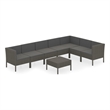 vidaXL 8 Piece Steel Garden Lounge Set in Gray
