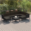 vidaXL 10 Piece Garden Lounge Set in Black