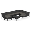 vidaXL 10 Piece Garden Lounge Set in Black