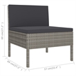 vidaXL 9 Piece Poly Rattan Garden Lounge Set in Gray