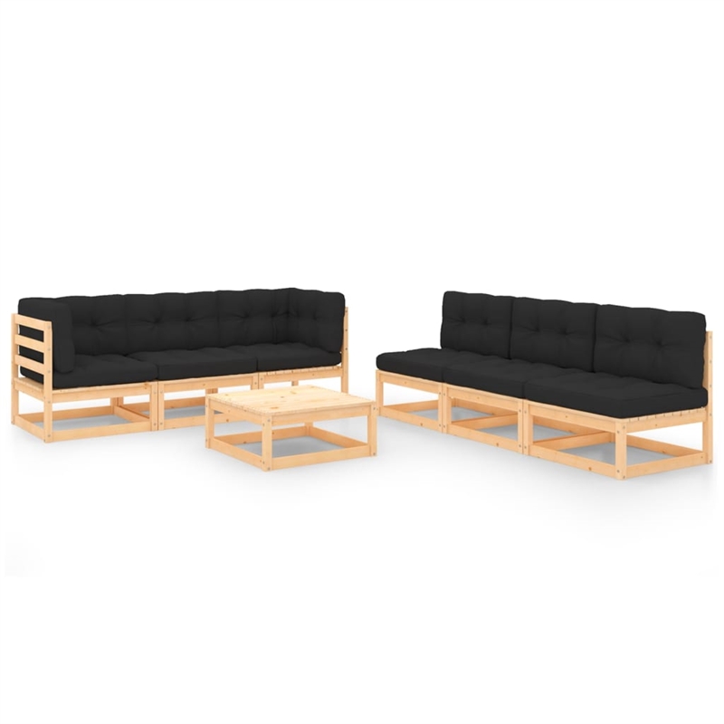vidaXL 7 Piece Wood Garden Lounge Set