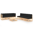 vidaXL 7 Piece Wood Garden Lounge Set