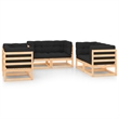 vidaXL 6 Piece Wood Garden Lounge Set in Natural