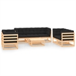 vidaXL 8 Piece Wood Small Garden Lounge Set in Natural