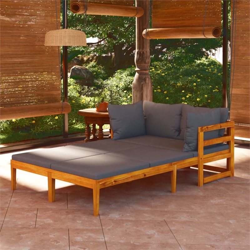 vidaXL Solid Acacia Wood Large Furniture Set in Gray