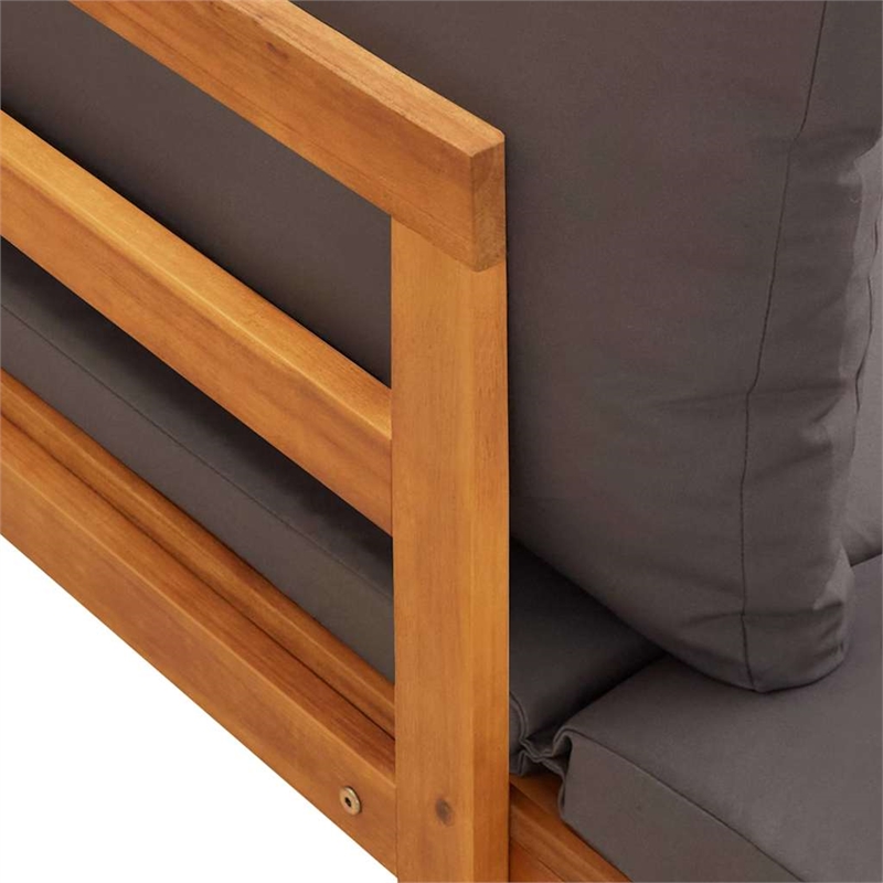 vidaXL Solid Acacia Wood Large Furniture Set in Gray