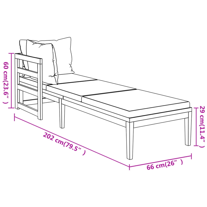 vidaXL Solid Acacia Wood Large Furniture Set in Gray