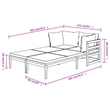 vidaXL Solid Acacia Wood Large Furniture Set in Gray