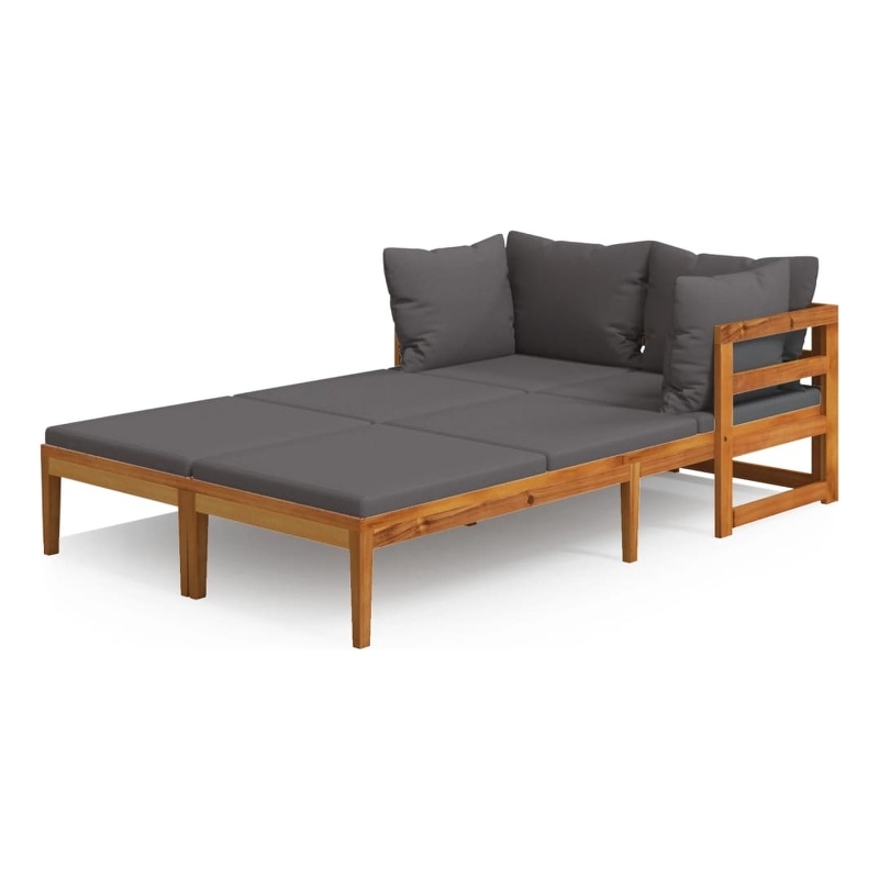 vidaXL Solid Acacia Wood Large Furniture Set in Gray