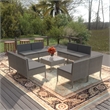 vidaXL 9 Piece Steel Garden Lounge Set in Gray
