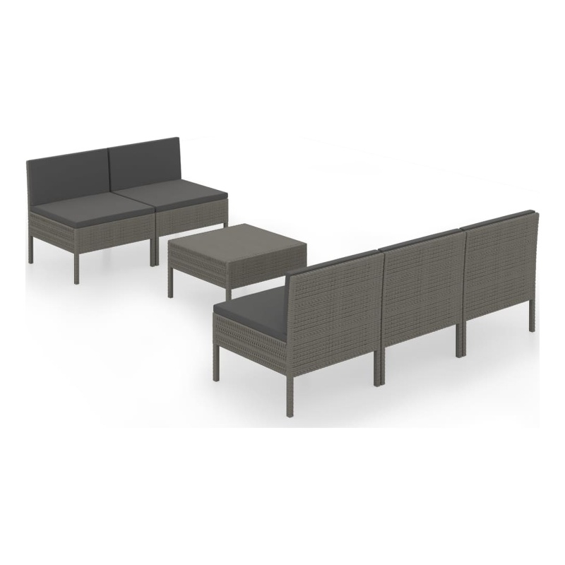vidaXL 6 Piece Steel Garden Lounge Set in Gray