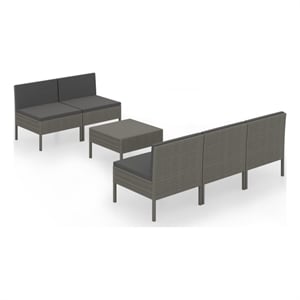 vidaXL 6 Piece Steel Garden Lounge Set in Gray
