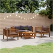 vidaXL Solid Acacia Wood Lounge Set in Gray