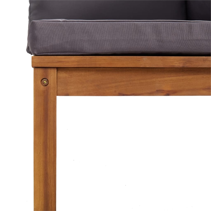 vidaXL Solid Acacia Wood Lounge Set in Gray