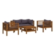 vidaXL Solid Acacia Wood Lounge Set in Gray