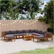 vidaXL Solid Acacia Wood Large Lounge Set in Gray