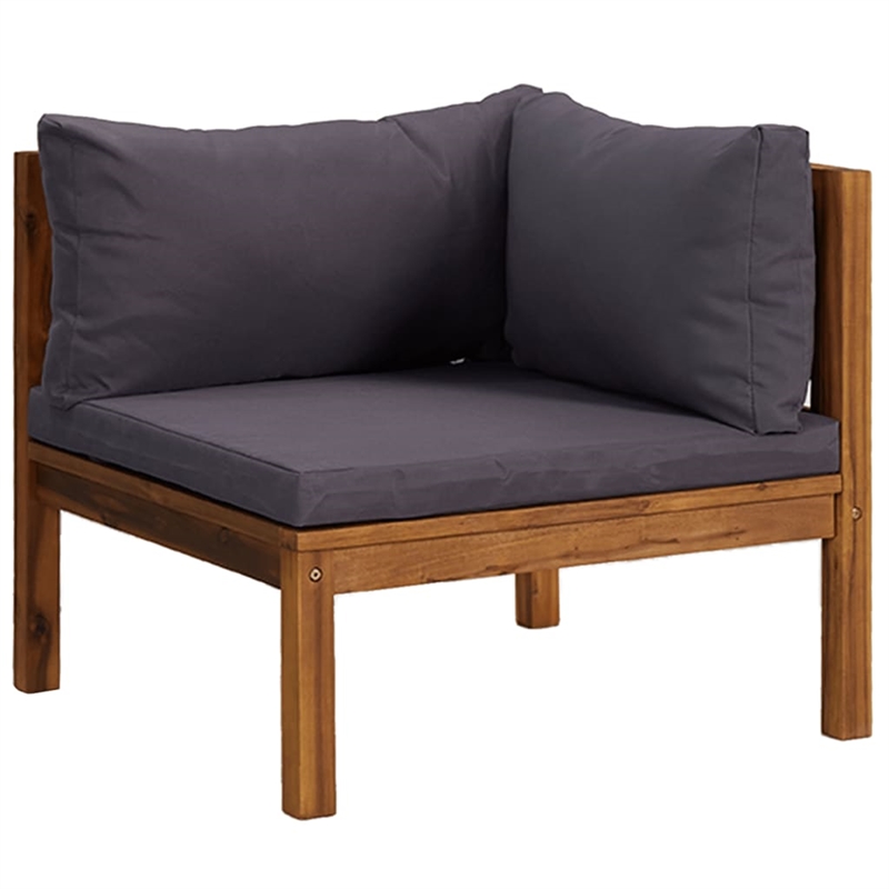 vidaXL Solid Acacia Wood Large Lounge Set in Gray