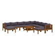vidaXL Solid Acacia Wood Large Lounge Set in Gray