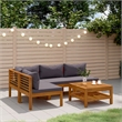 vidaXL 5 Piece Solid Acacia Wood Small Lounge Set in Gray/Natural