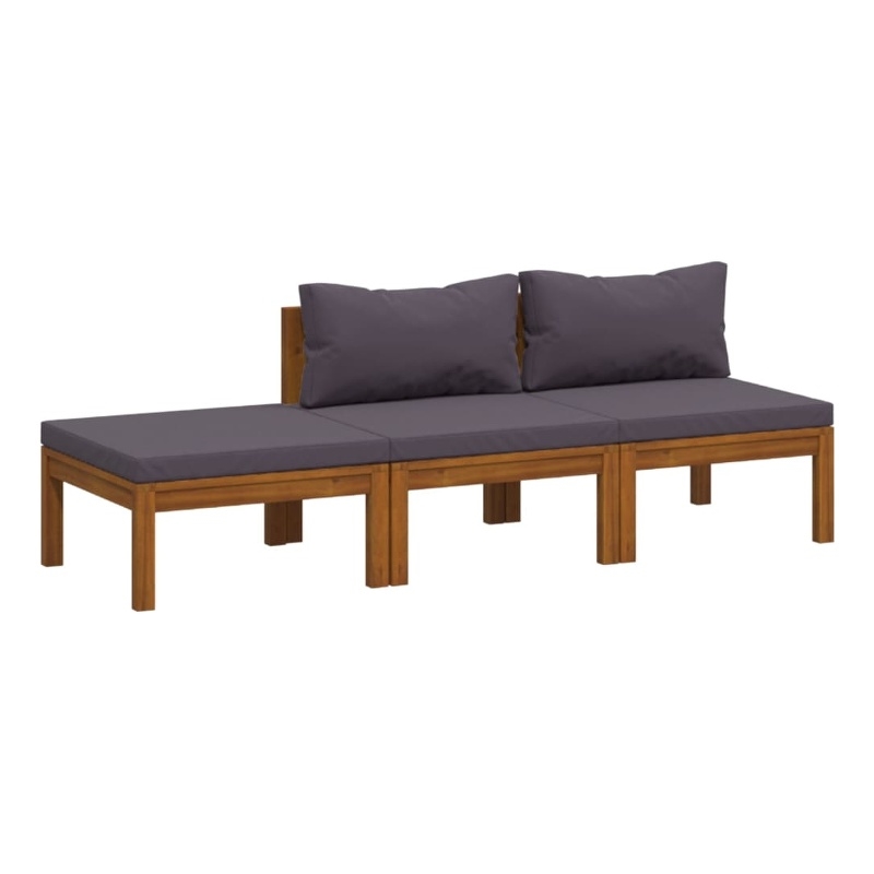 vidaXL Solid Acacia Wood Medium Lounge Set in Gray
