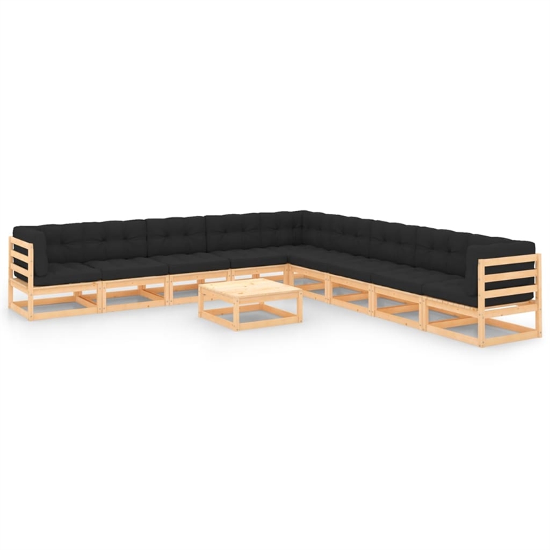 vidaXL Wood Garden Lounge Set in Anthracite
