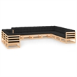 vidaXL 11 Piece Wood Large Garden Lounge Set in Natural