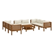 vidaXL Solid Acacia Wood Garden Lounge Set in Cream