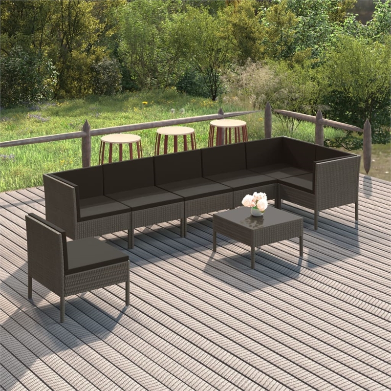 vidaXL 8 Piece Steel Garden Lounge Set in Gray