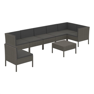 vidaXL 8 Piece Steel Garden Lounge Set in Gray
