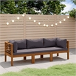 vidaXL Solid Acacia Wood Small Lounge Set in Gray