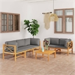 vidaXL 6 Piece Wood Garden Lounge Set in Gray