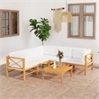 vidaXL Wood Garden Lounge Set in Cream/Natural