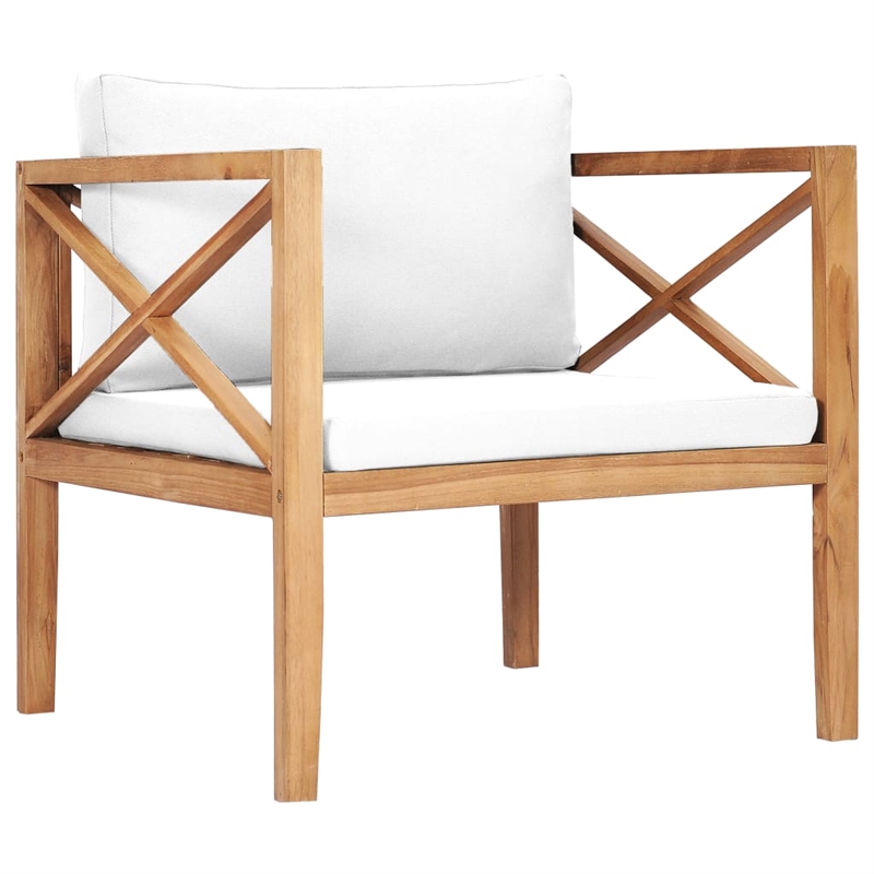 vidaXL 8 Piece Wood Large Garden Lounge Set in Cream