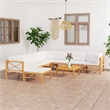 vidaXL 9 Piece Wood Large Garden Lounge Set in Cream