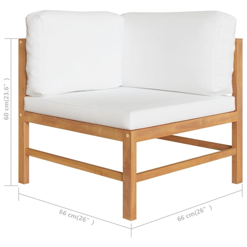 vidaXL 9 Piece Wood Large Garden Lounge Set in Cream