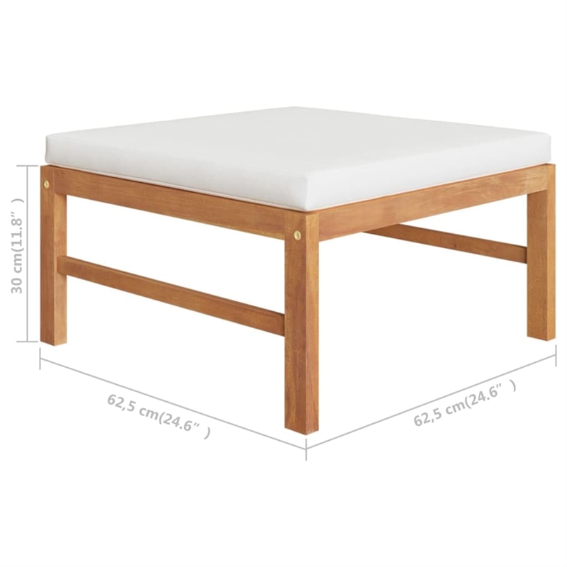 vidaXL 9 Piece Wood Large Garden Lounge Set in Cream